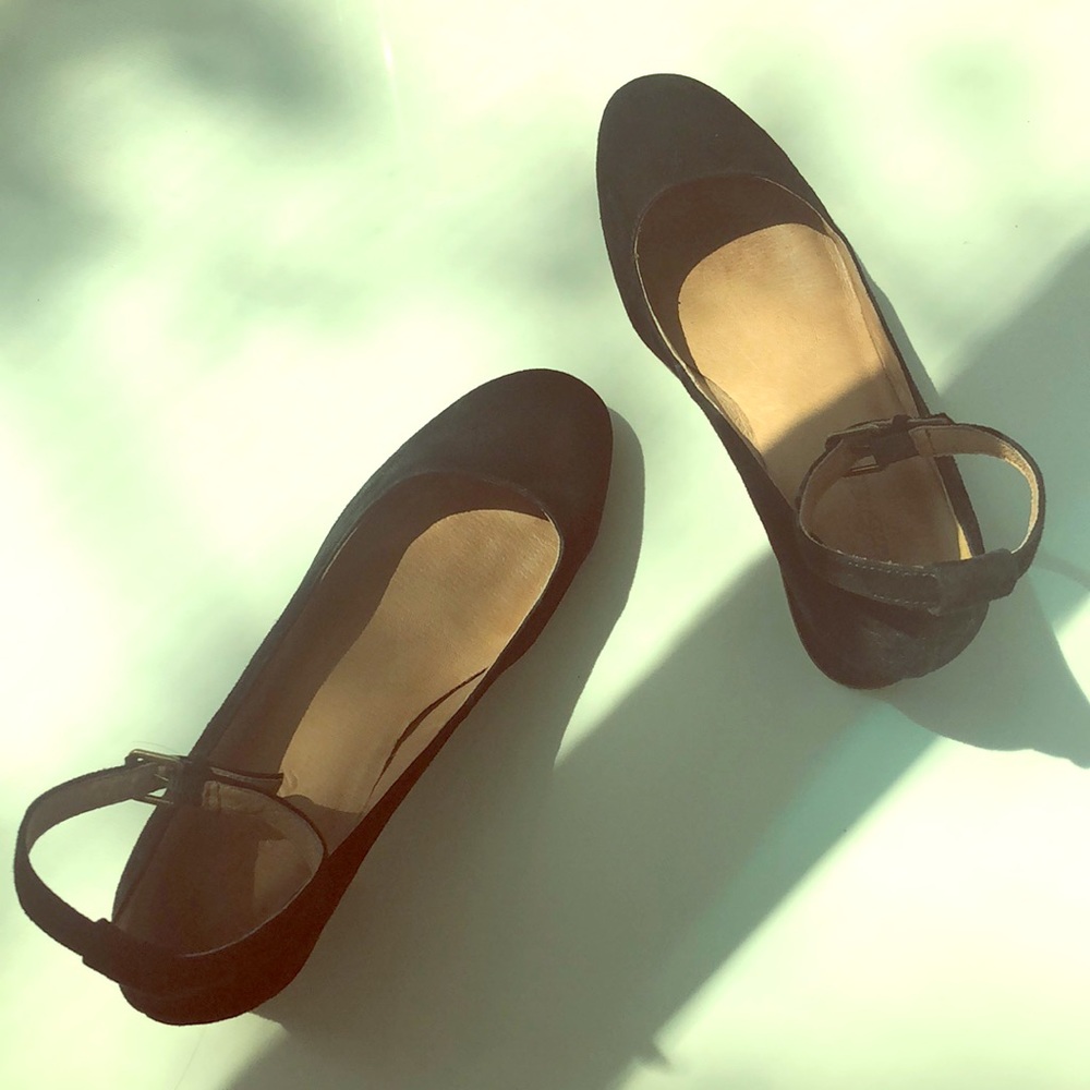 Madewell Black Ankle Strap Heels